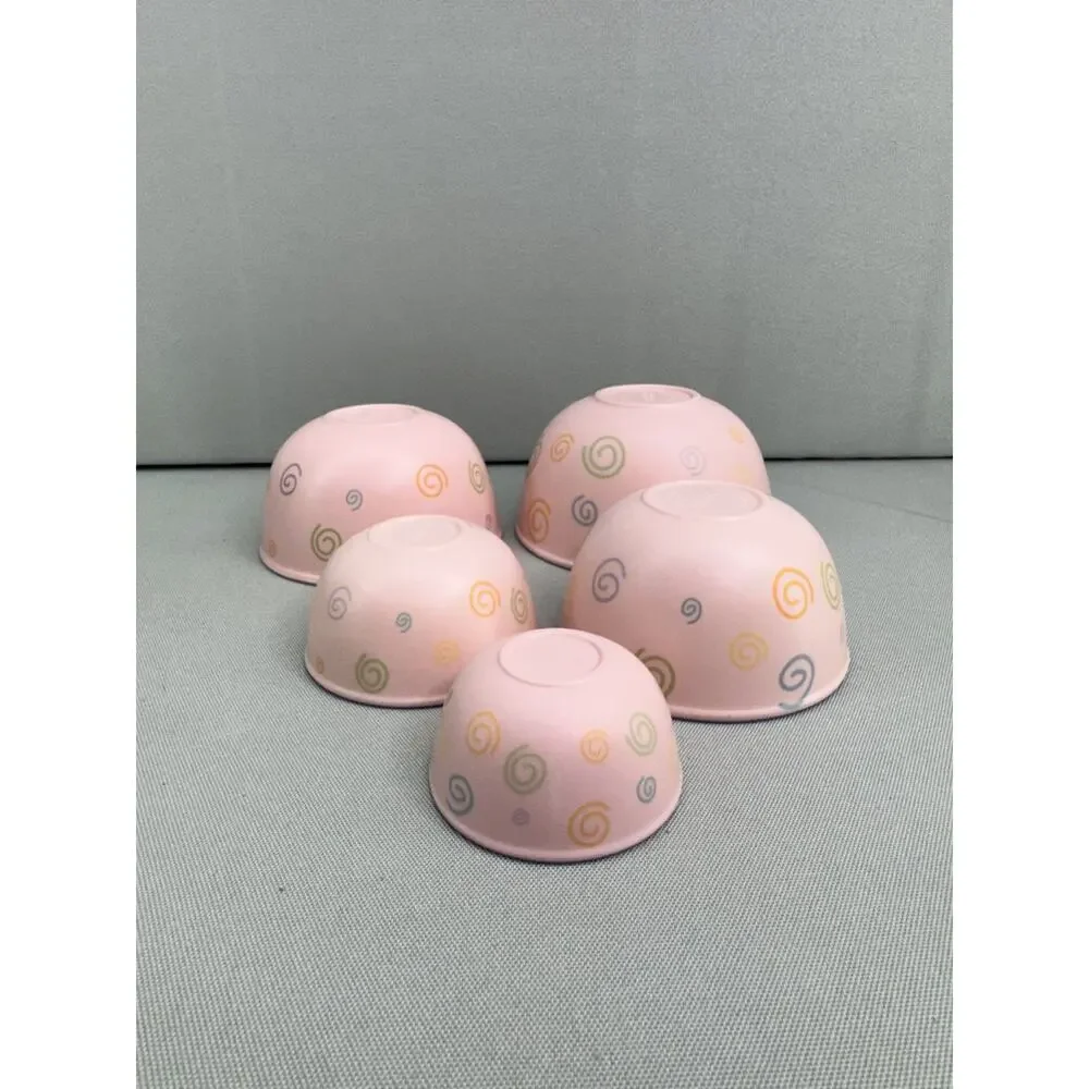 Melamine Nesting Measuring Cups Set of 5 Pink Purple Swirl Kitsch Kitchen